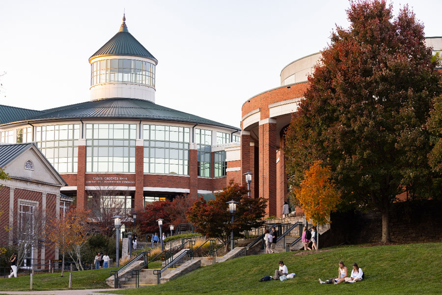 Belk Library on App State campus in Fall.