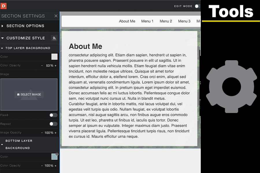 Screenshot of the page background settings showing options to change background color or add a background image.”