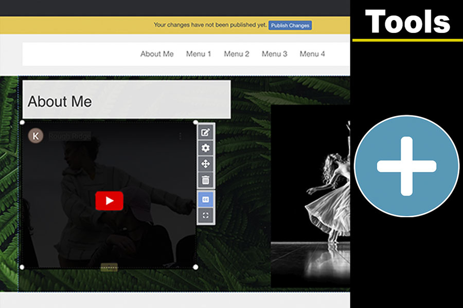 Screenshot showing the embed content option used to insert a video into an ePortfolio page.