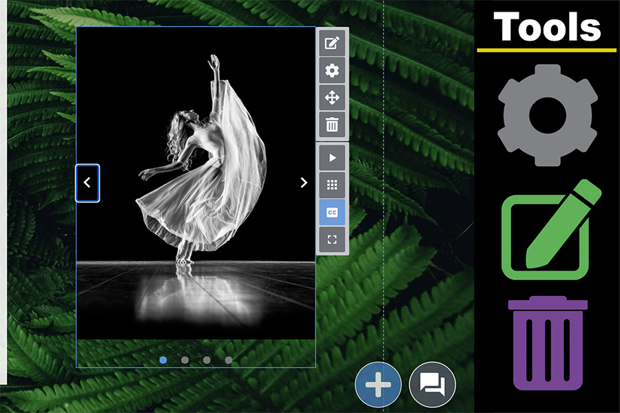 Example of a gallery module with images and document previews.