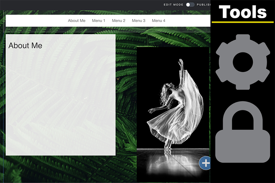 Example of a continuous background image applied from top to bottom.