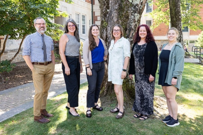 Pictured are App State WAC team members: Miles Britton, Kelly Terzaken, Julie Karaus, Dr. Sarah Zurhellen, Dr. Beth Carroll, and Maddie Gorniak.