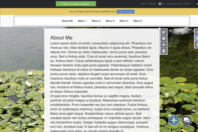 Rich Text module selected with style settings ready to be copied to other text boxes.