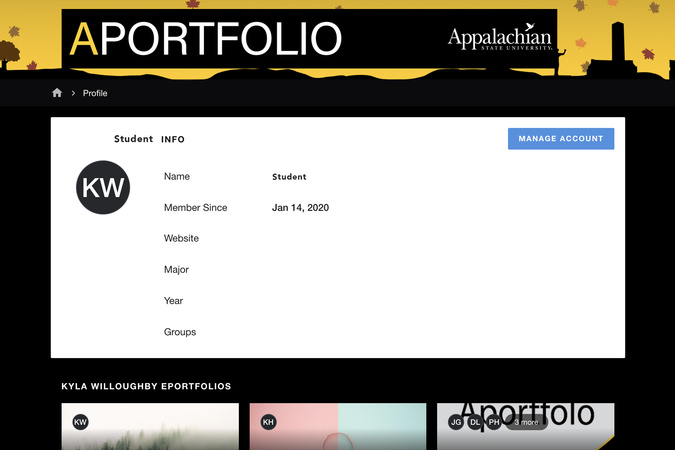 Account settings page with options for managing account details and admin‑controlled settings.