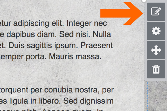 Screenshot showing content selected with the edit icon visible after hovering over the item.