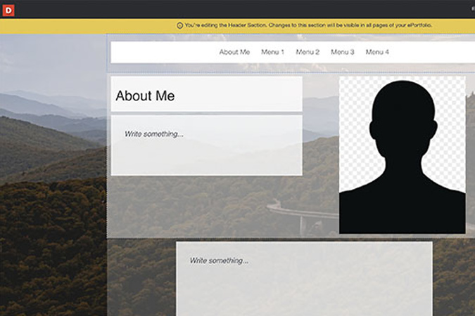 Screenshot demonstrating a seamless background connecting the header and page content.