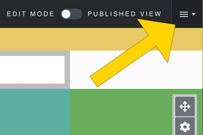 Screenshot showing the settings menu opened again to access multi‑page publishing options.