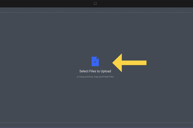 Screenshot of file upload window showing options to select or drag an image for upload.