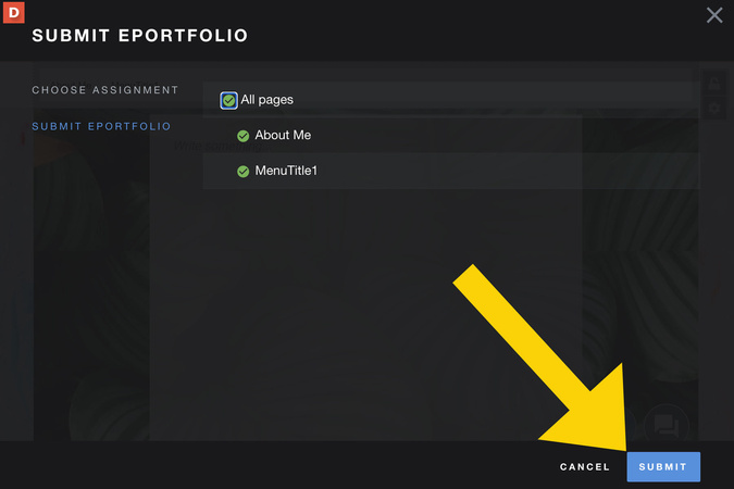 All selected pages published, displaying a Submit button to proceed with submission.