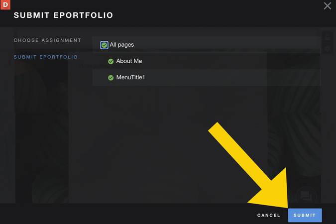 Screenshot displaying the ‘Submit’ button when all selected pages have already been published.