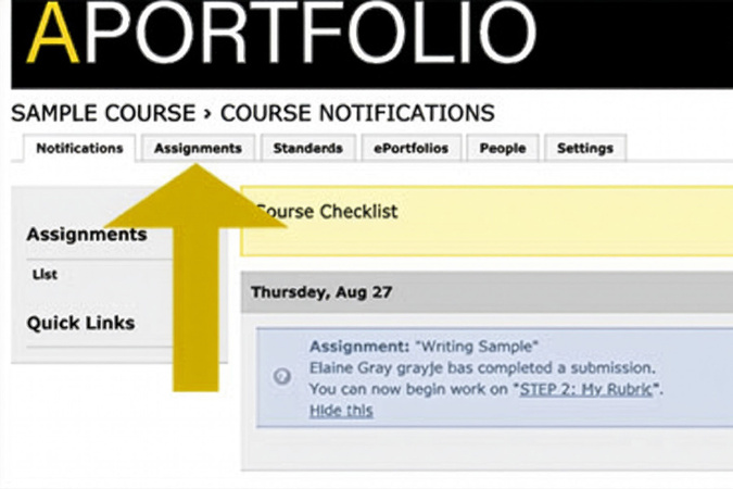 Course navigation showing the Assignments tab selected.